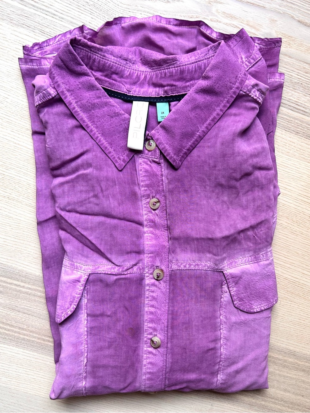 Anthropologie Pilcro Joelle Buttondown Lightweight Preppy Casual Plus Size 2X - Picture 7 of 8